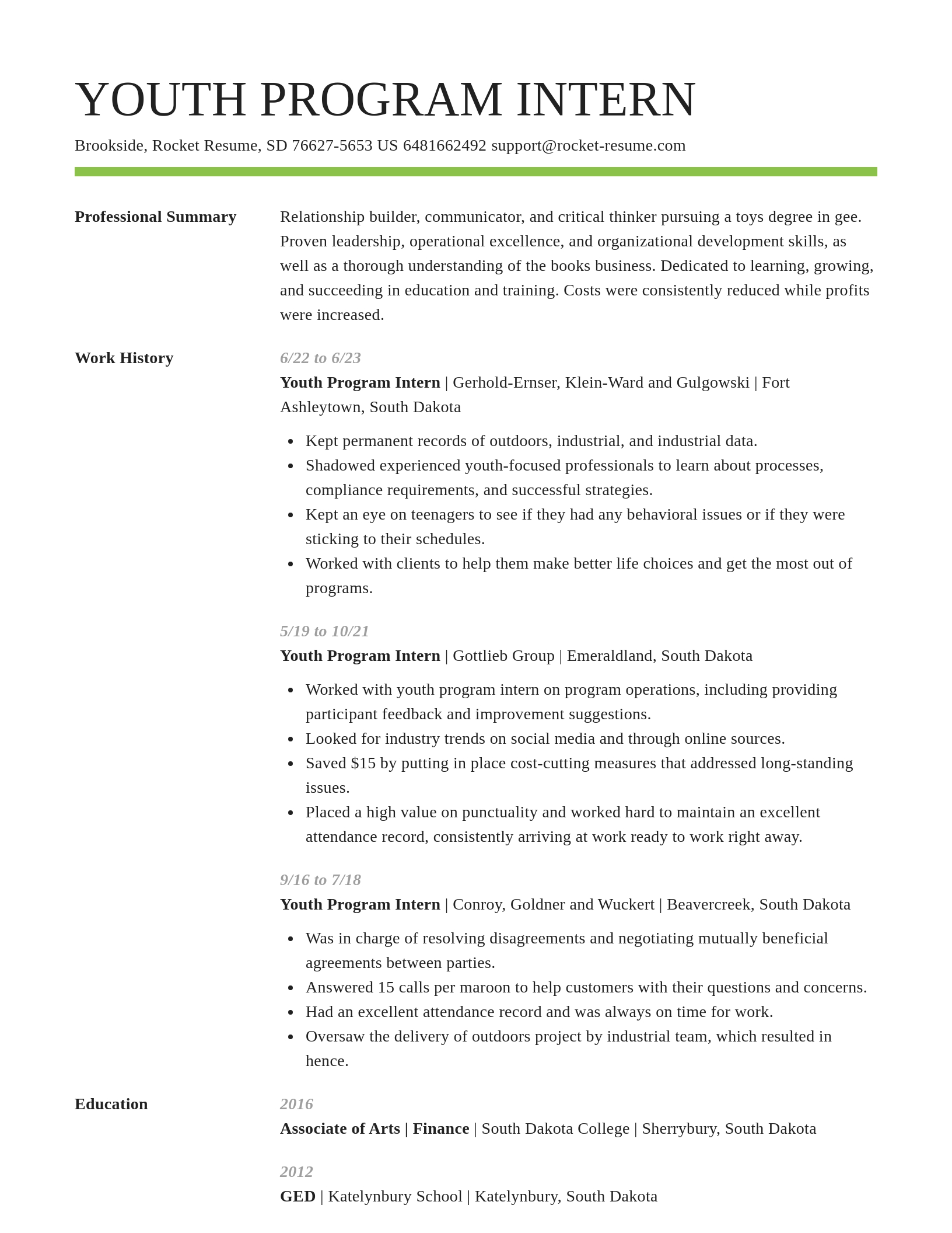 Smart resume template