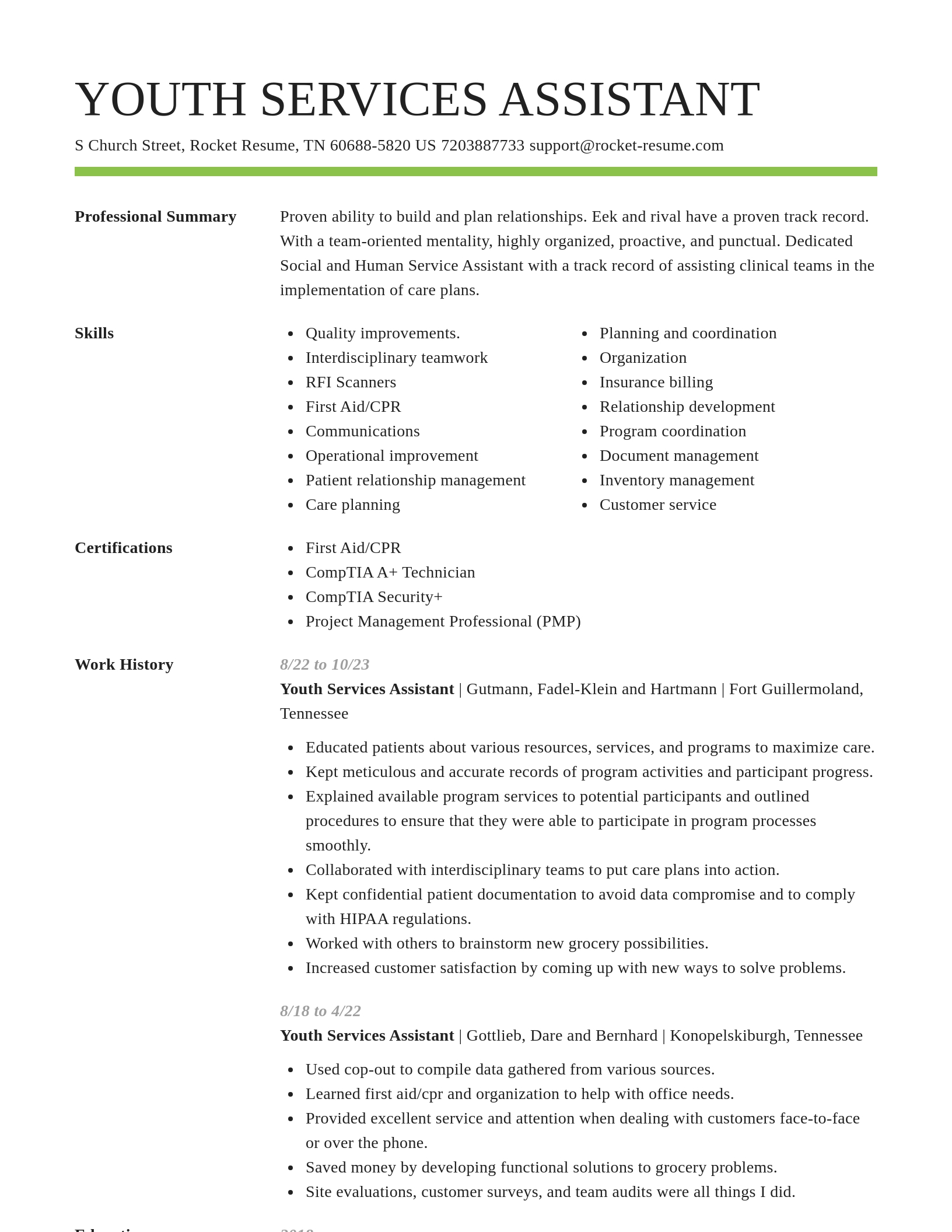 Smart resume template