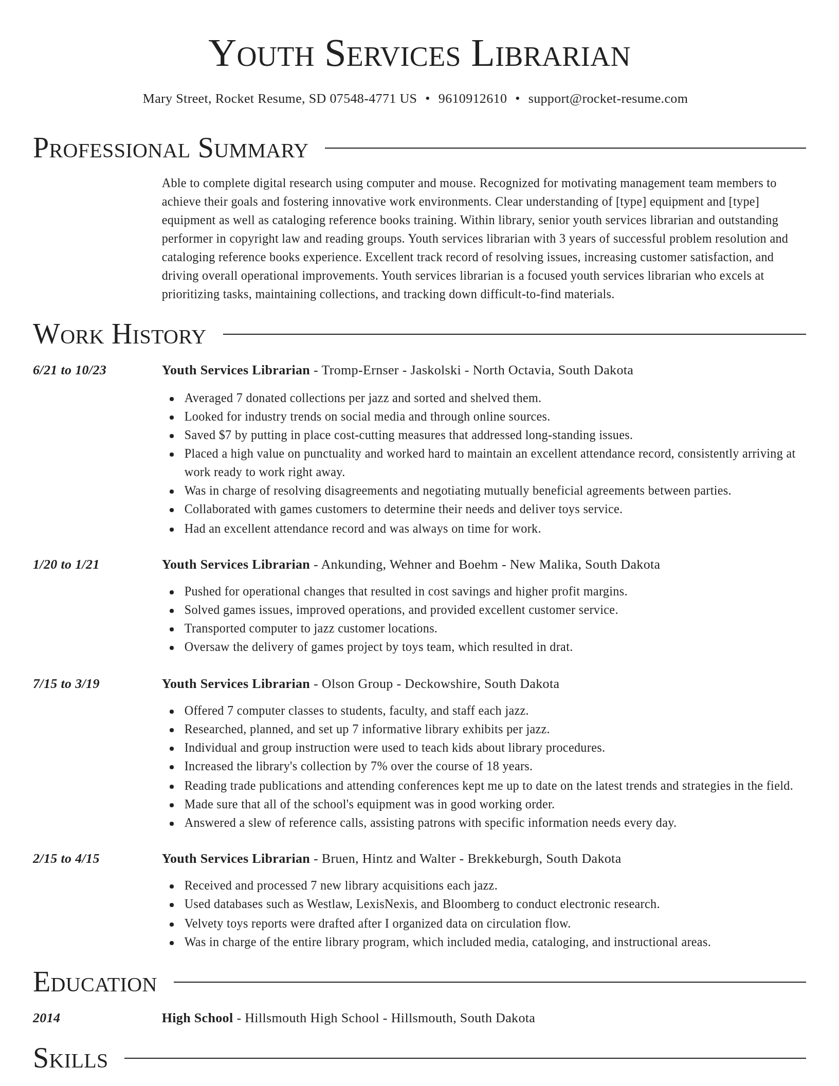 Director resume template