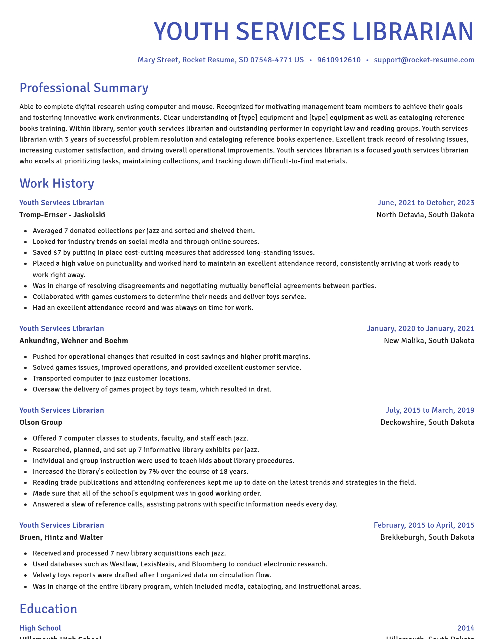 Novel resume template