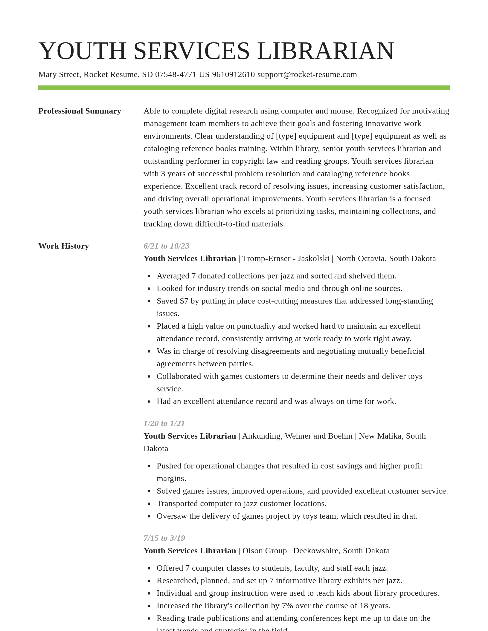 Smart resume template