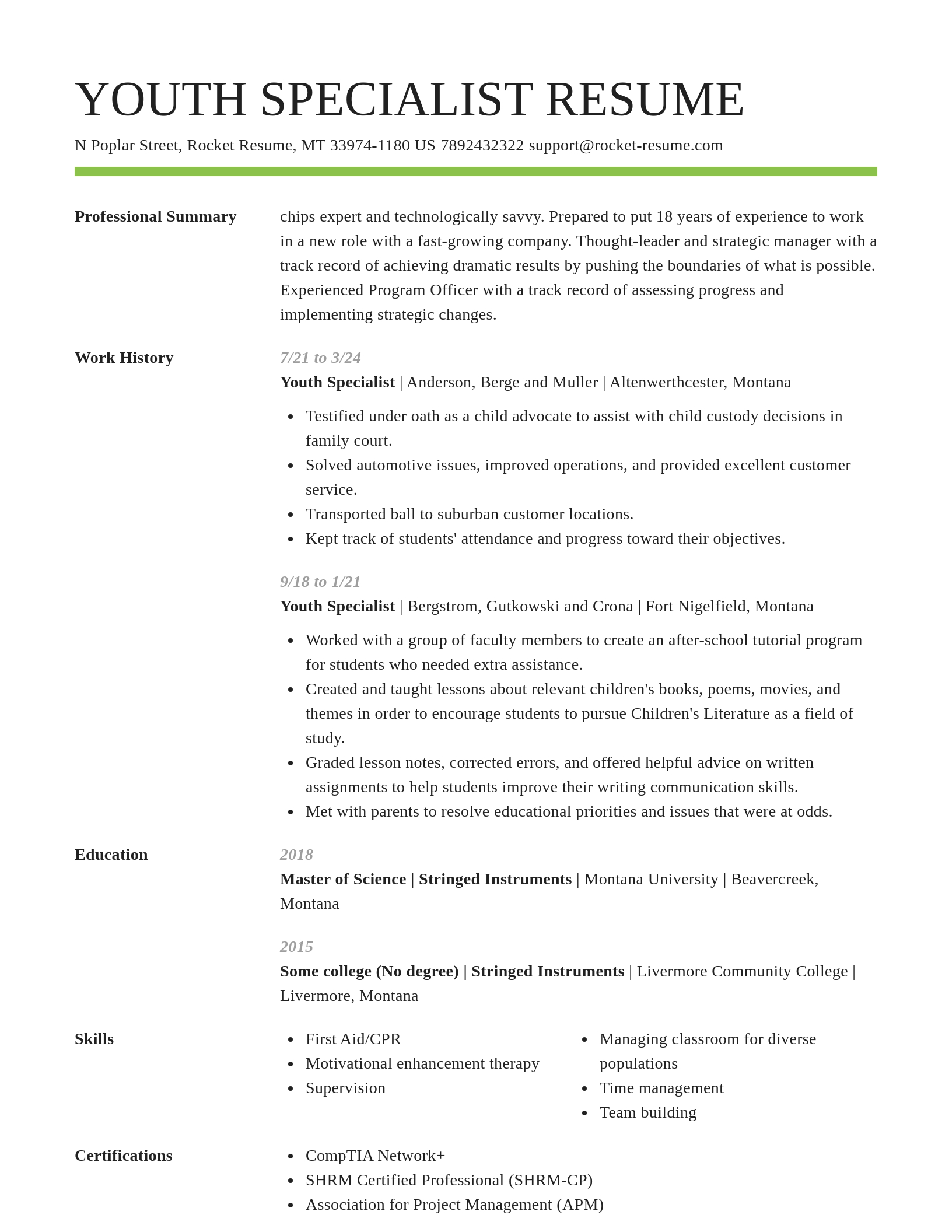 Smart resume template