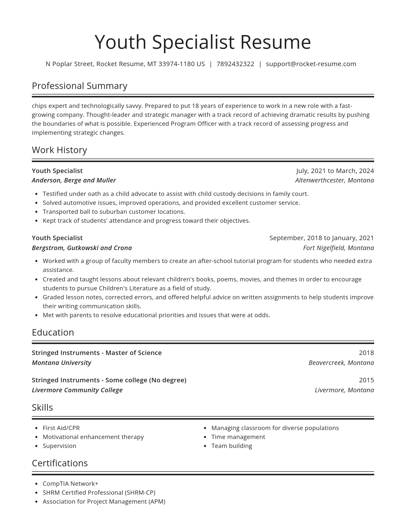 Spotlight resume template