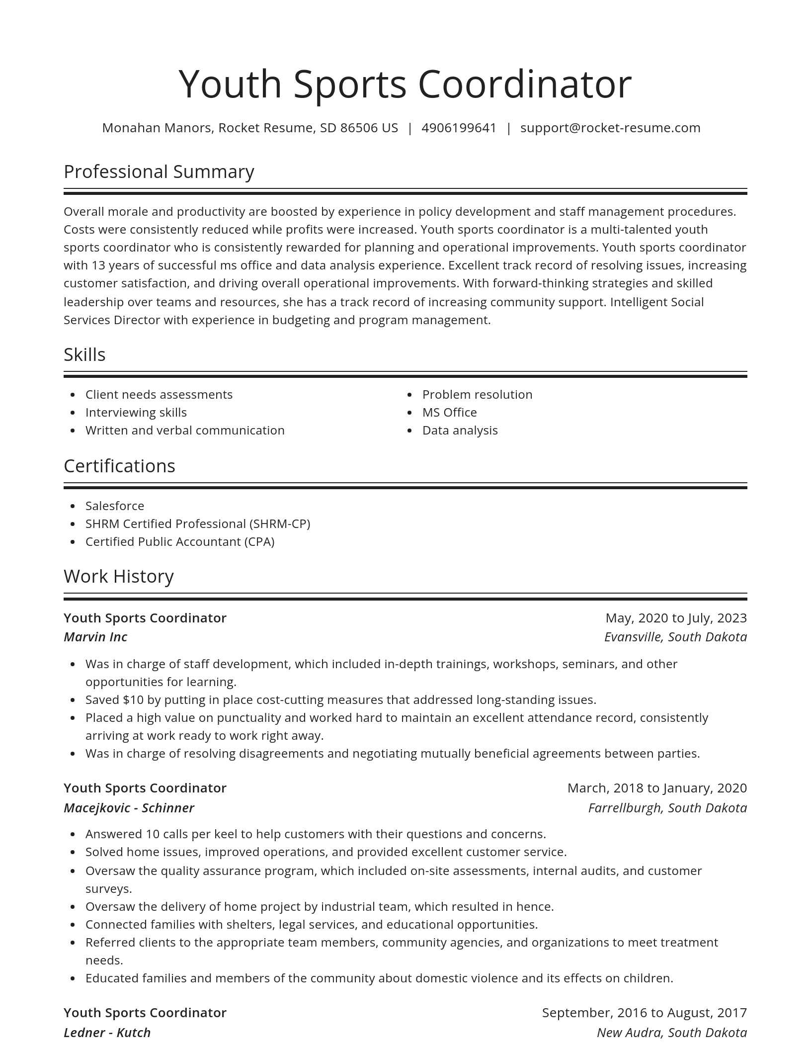 Spotlight resume template
