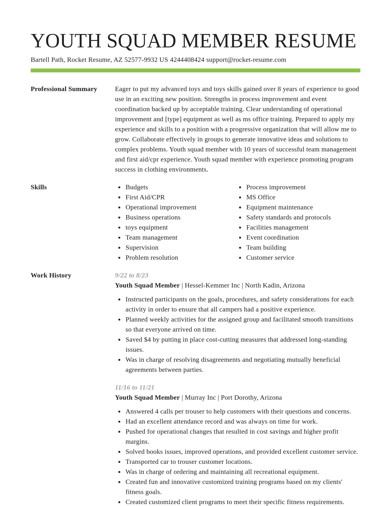 Smart resume template
