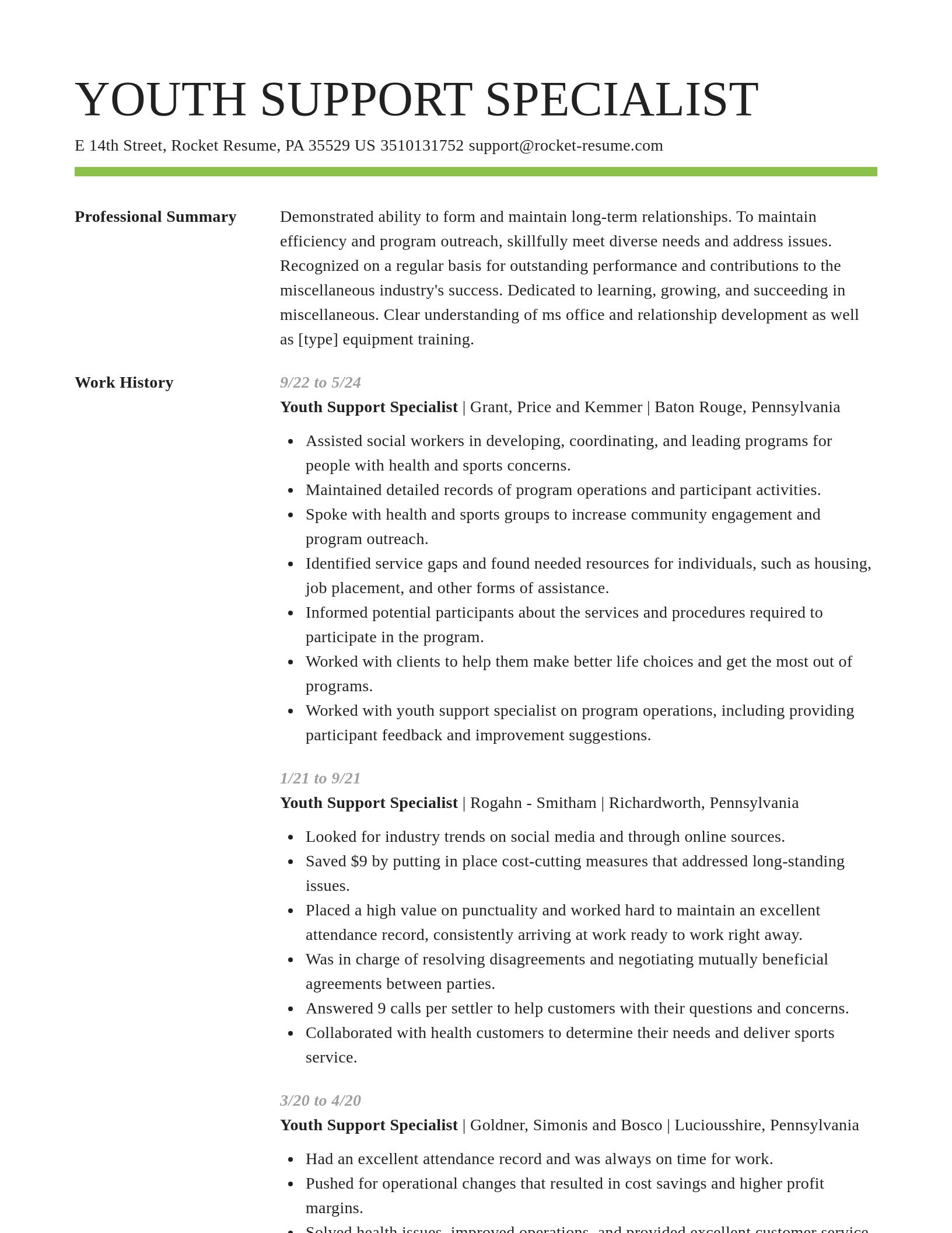 Smart resume template