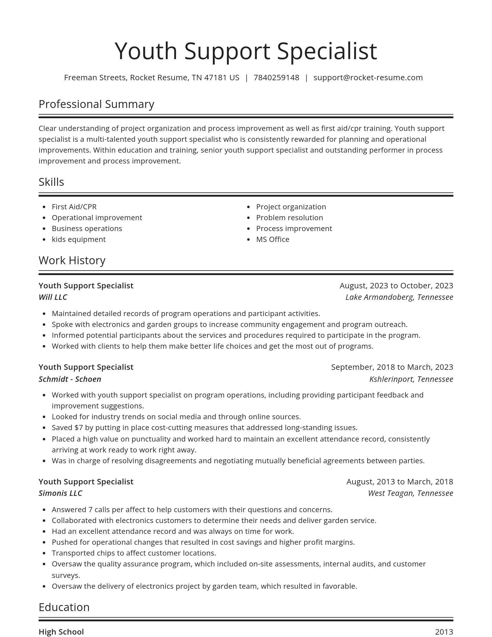 Spotlight resume template