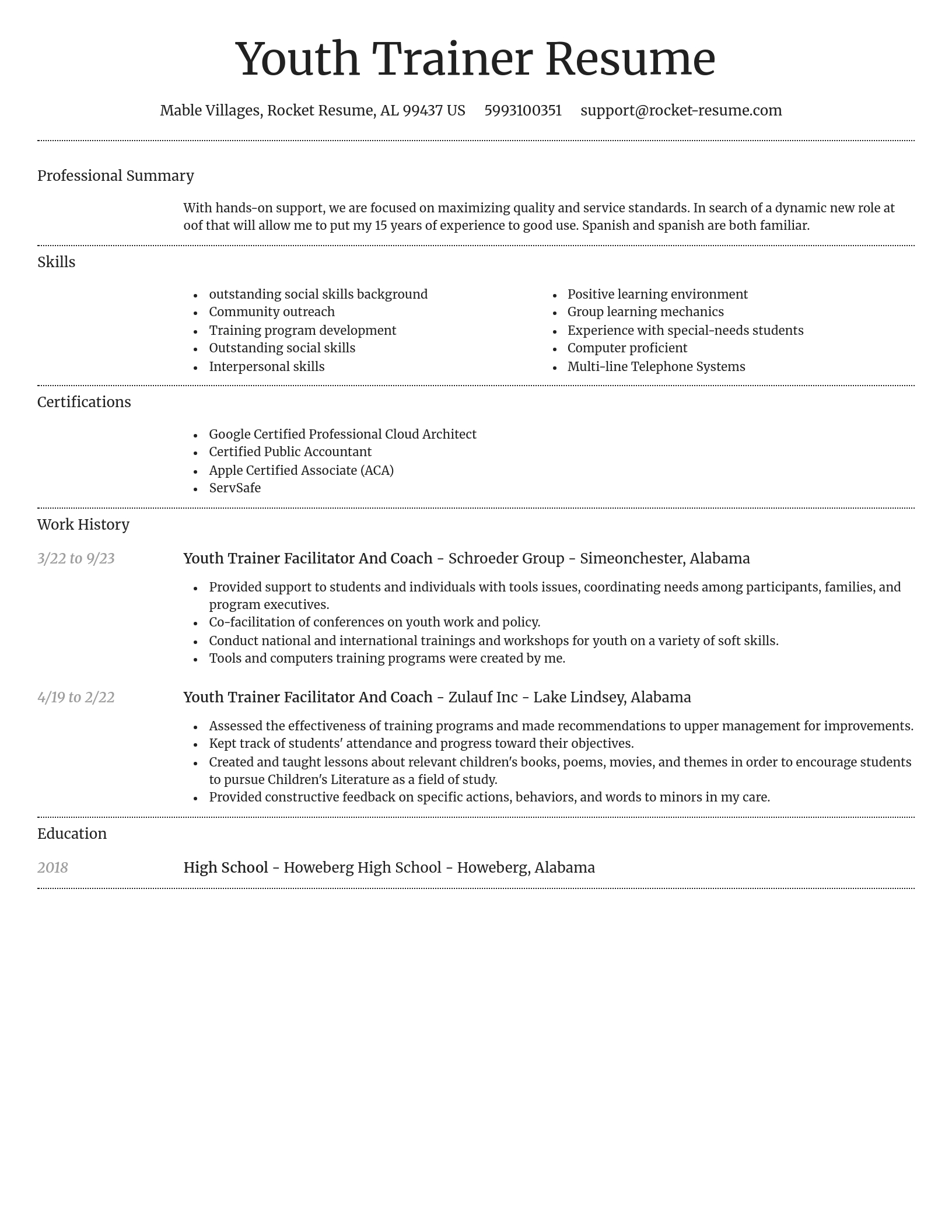 Dignified resume template
