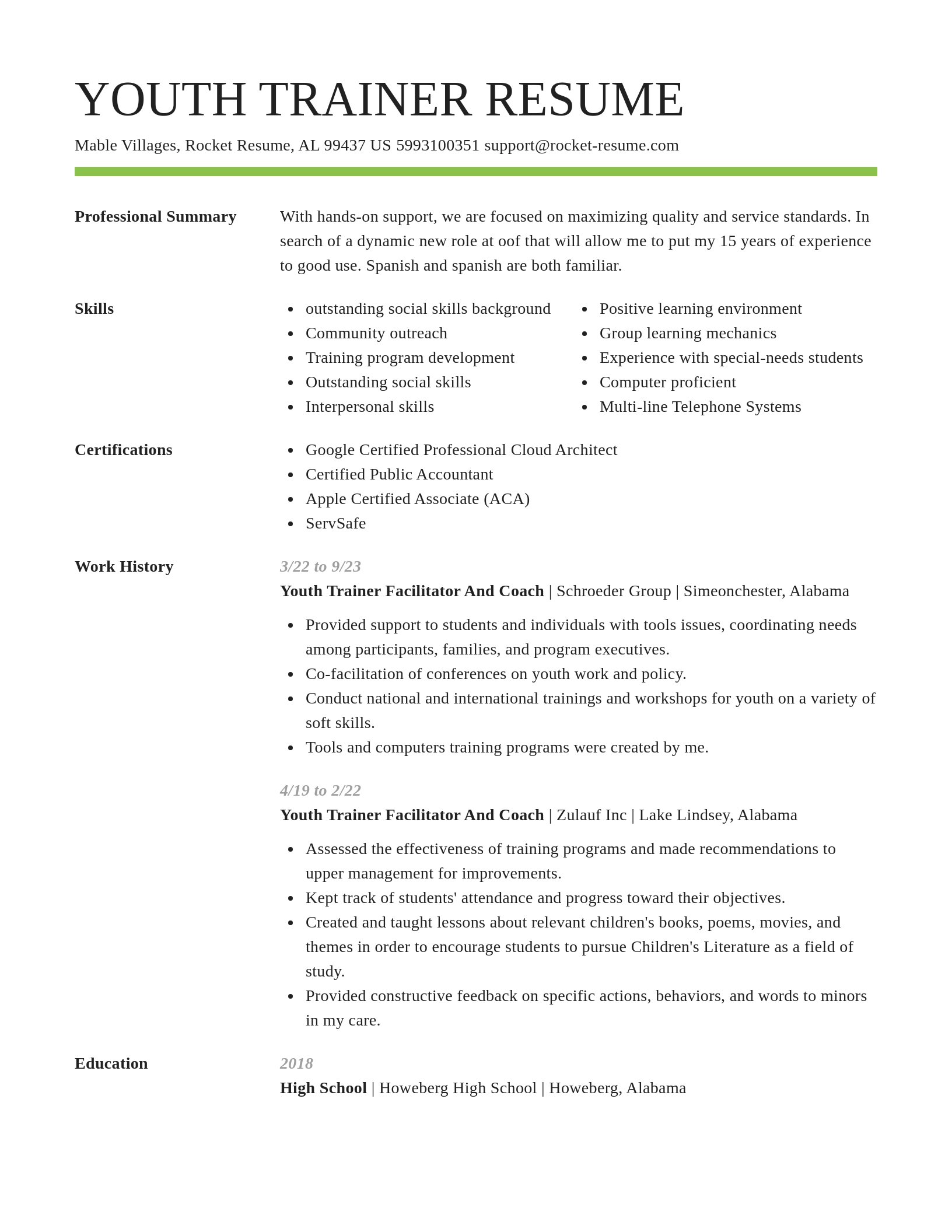 Smart resume template