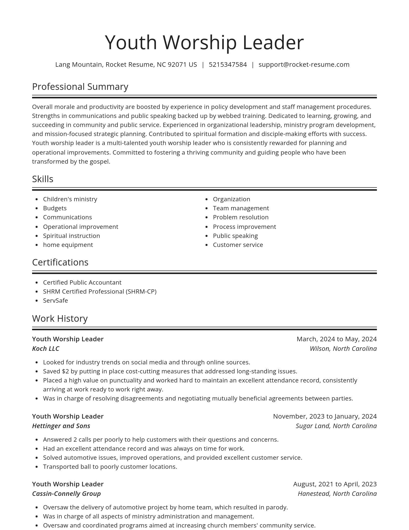 Spotlight resume template
