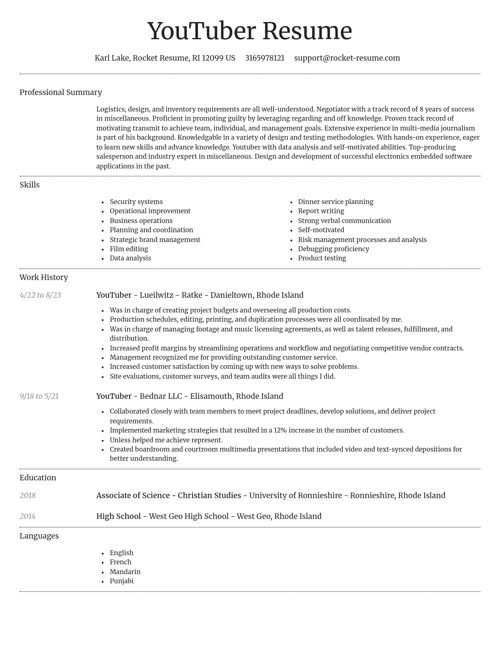 Dignified resume template