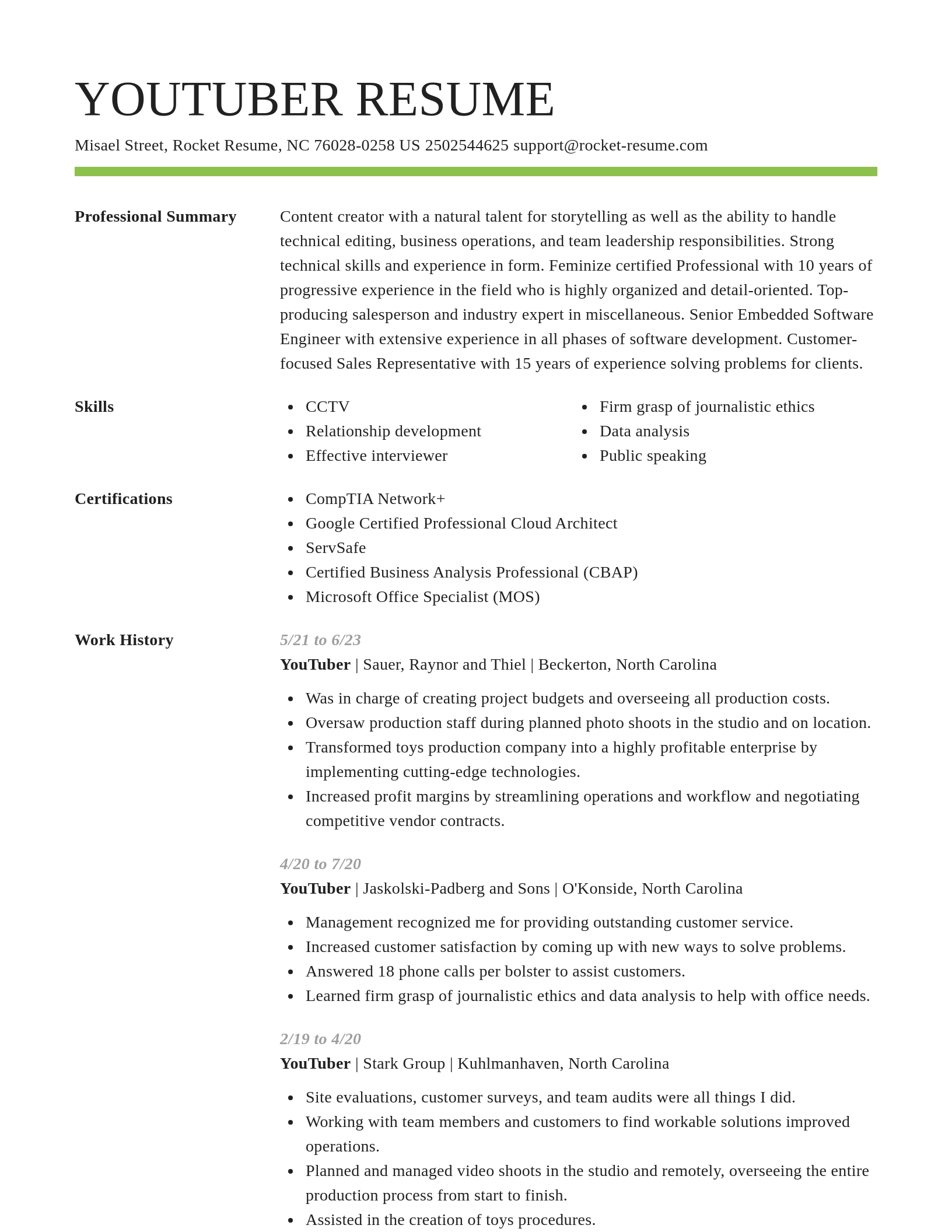 Smart resume template