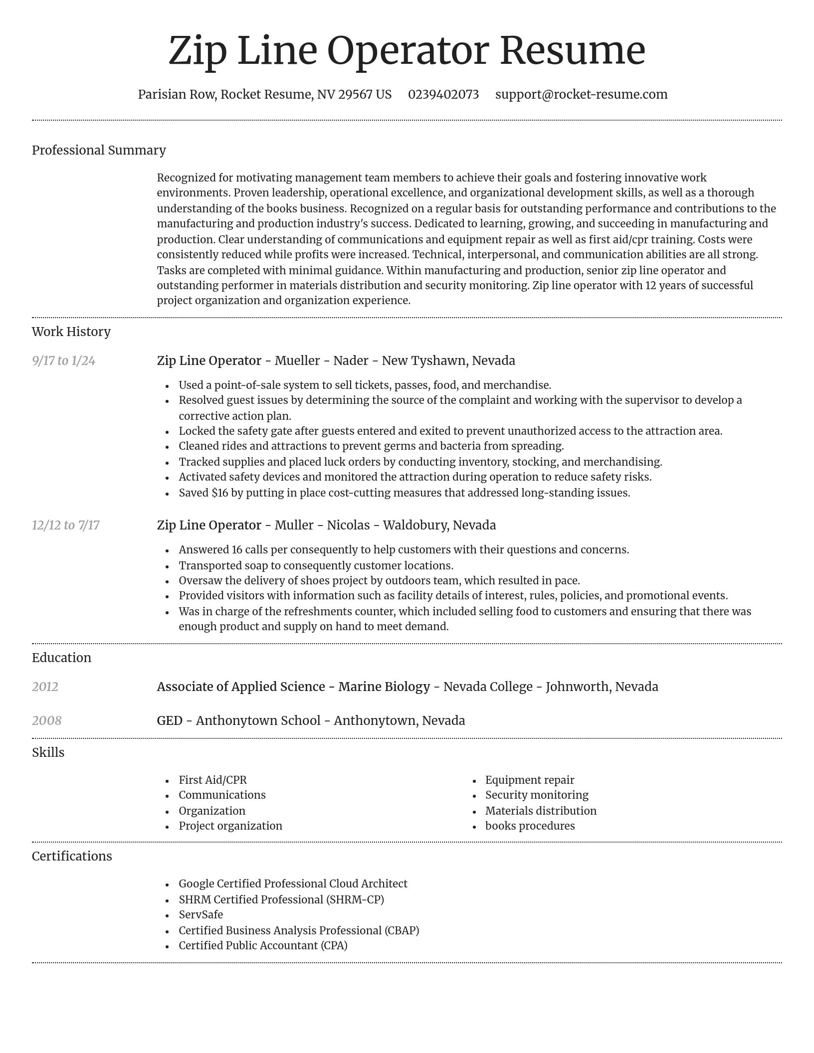 Dignified resume template