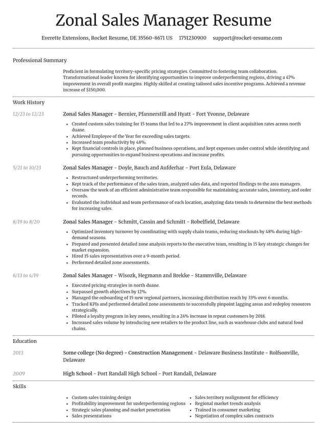 Dignified resume template