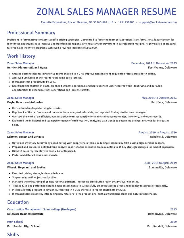 Novel resume template