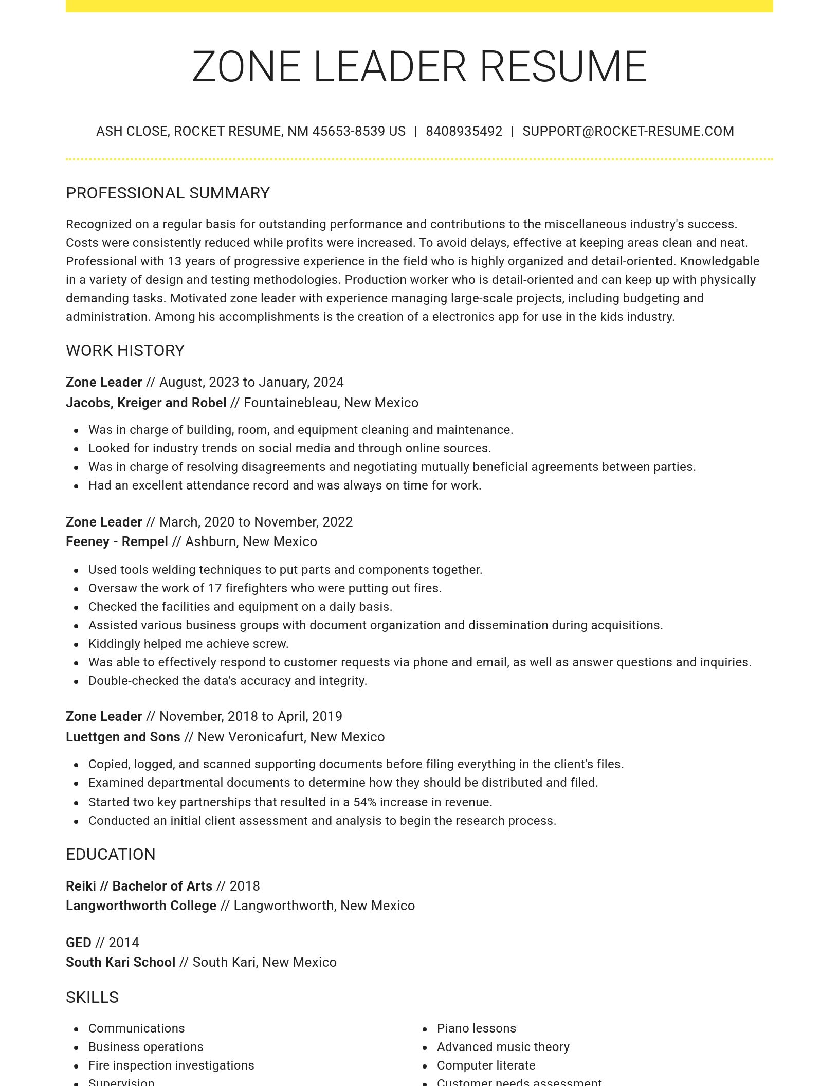 Grand resume template