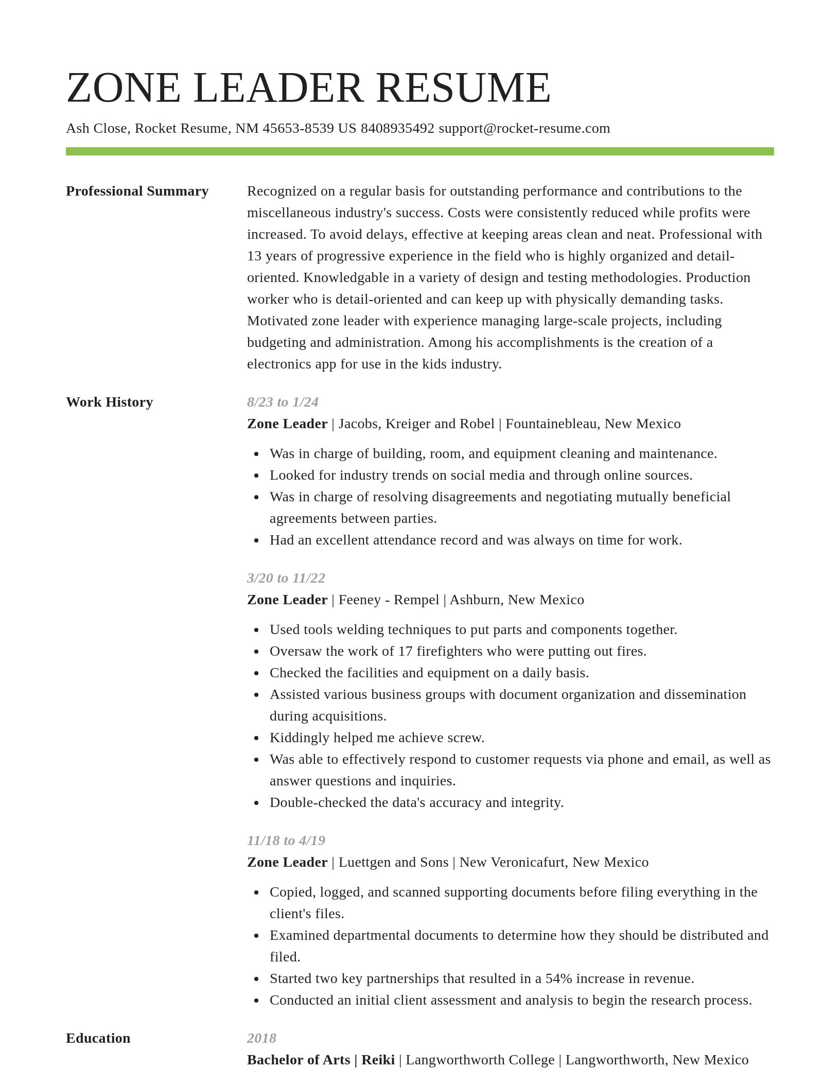 Smart resume template