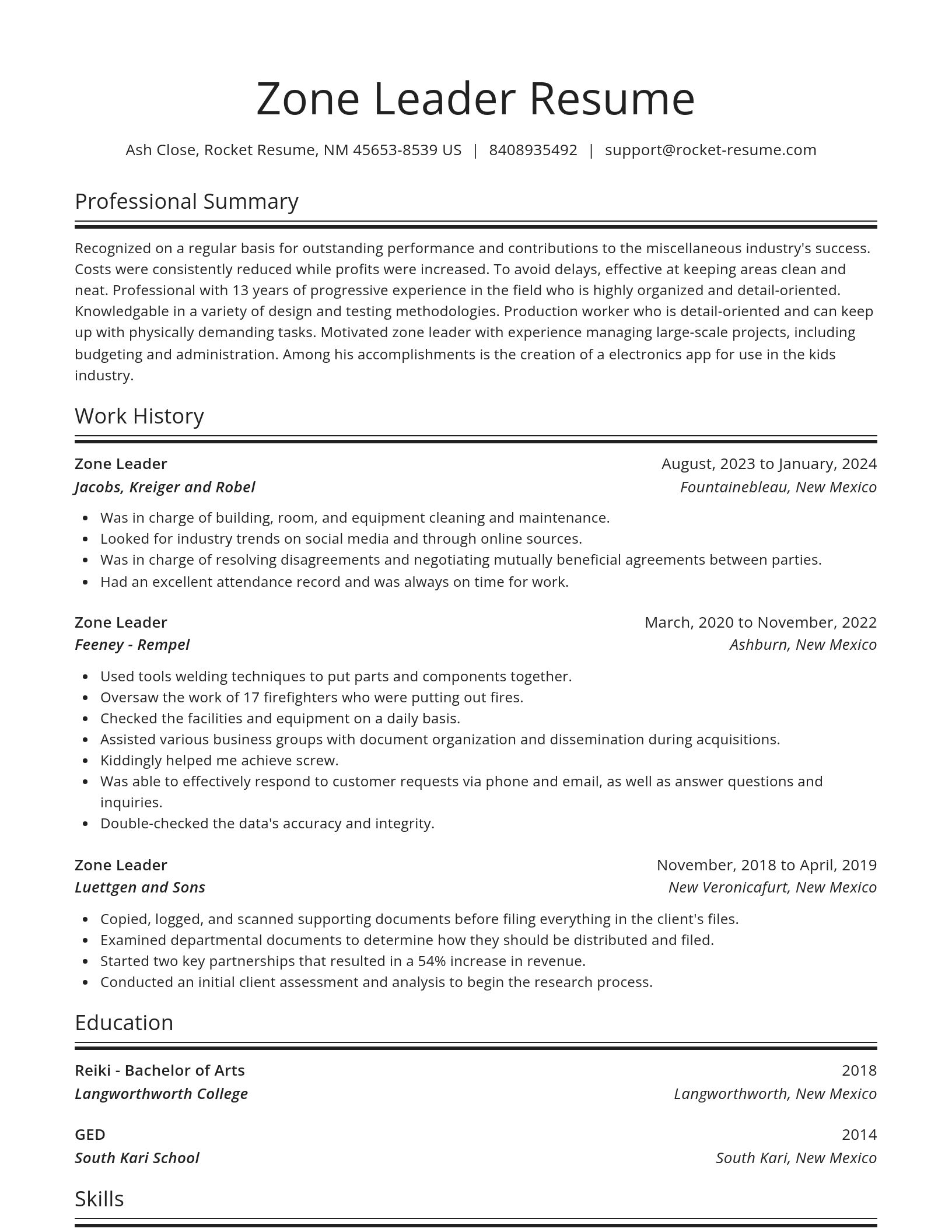Spotlight resume template