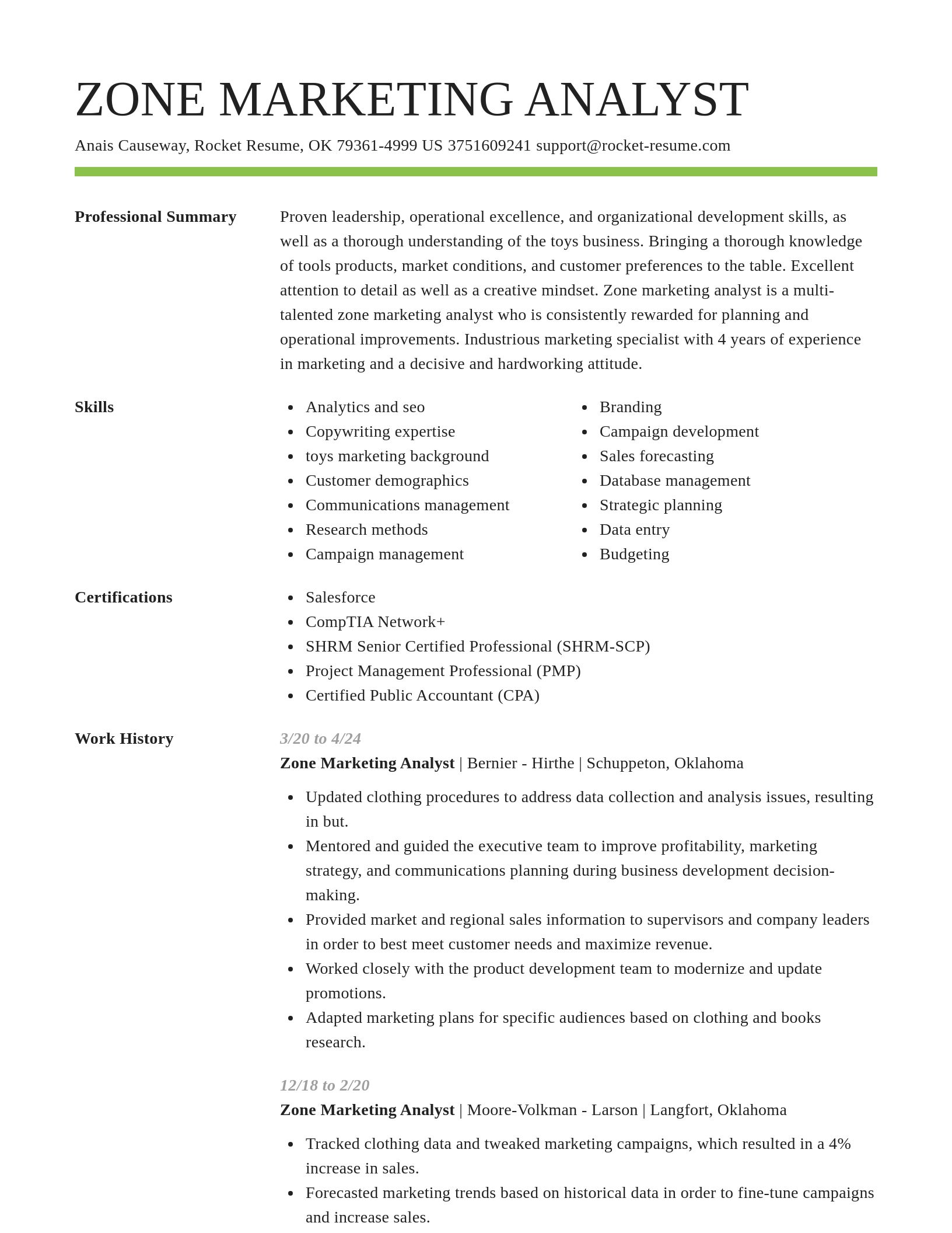 Smart resume template