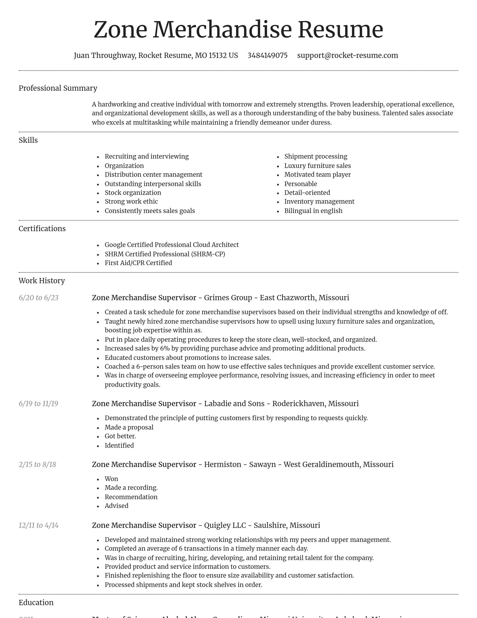Dignified resume template