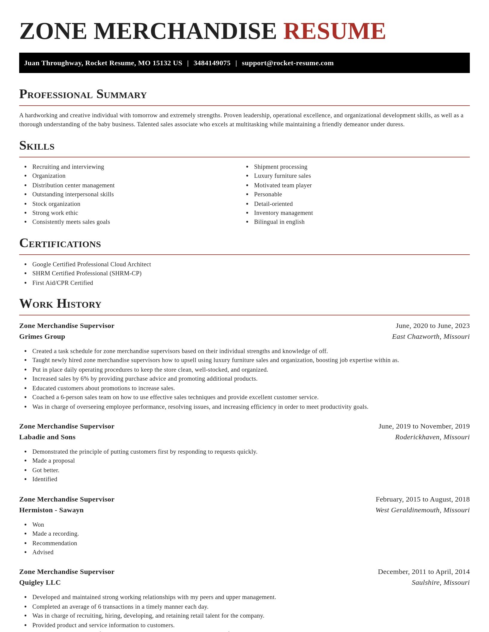 Exquisite resume template