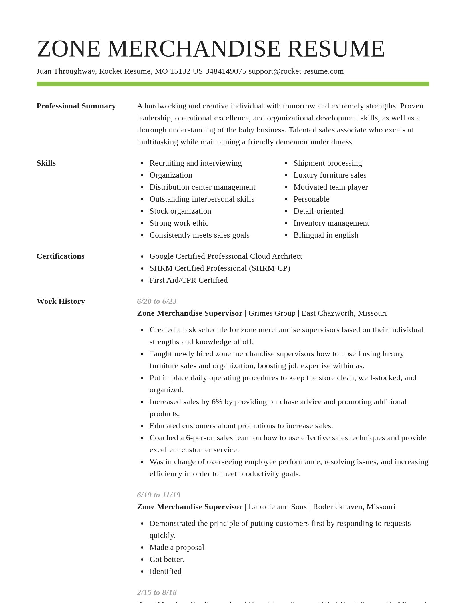 Smart resume template