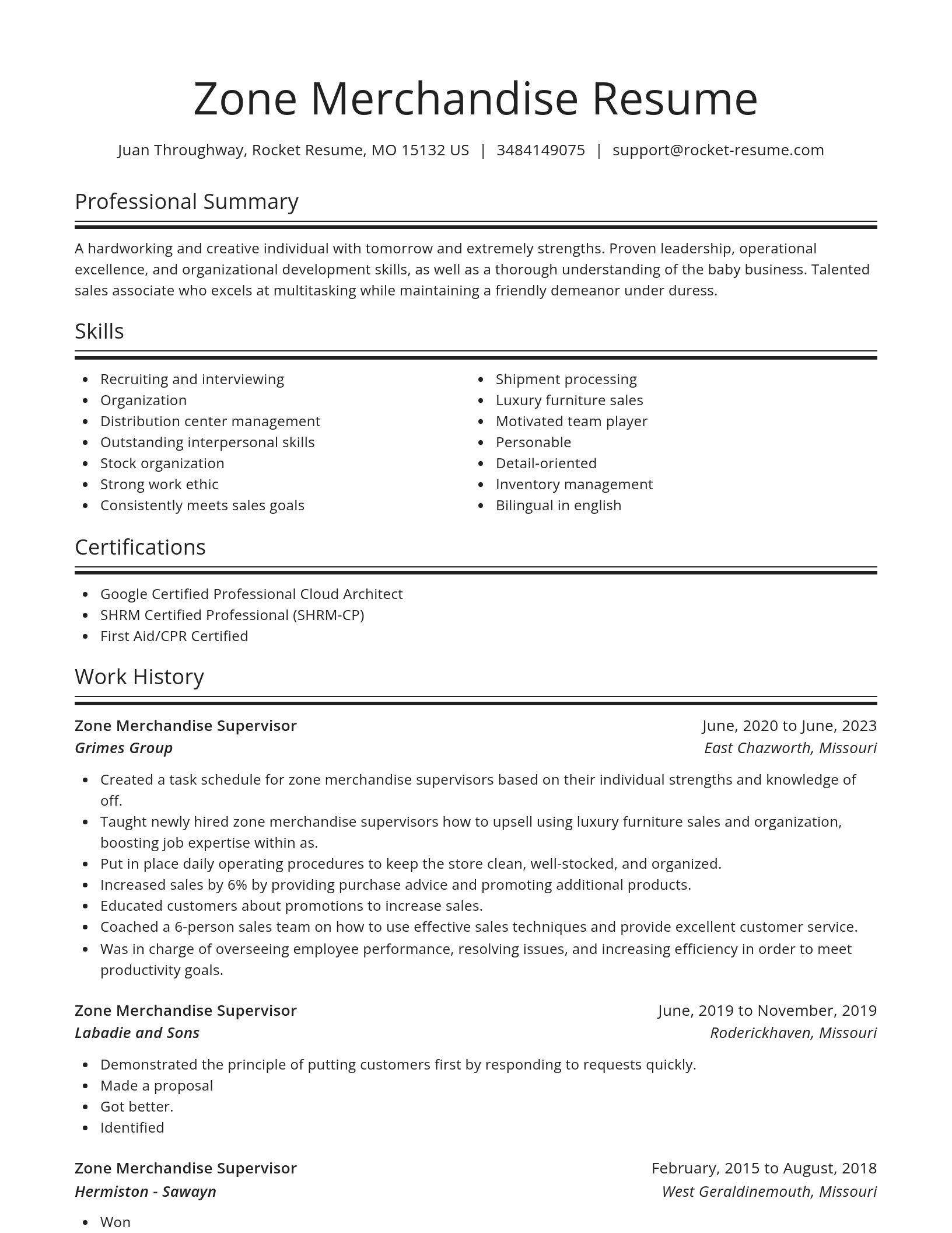 Spotlight resume template