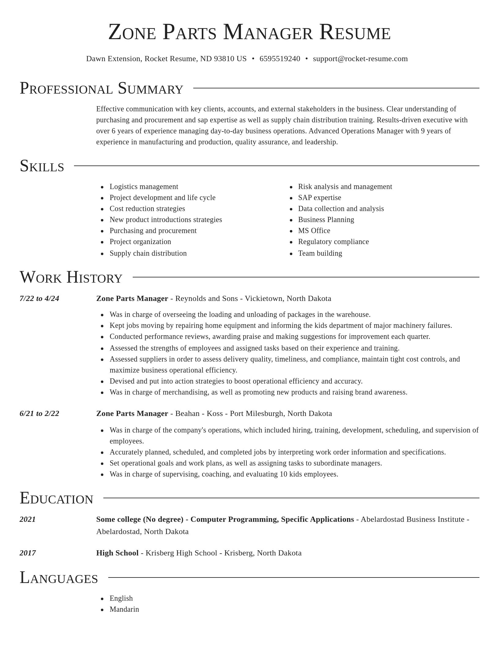 Director resume template