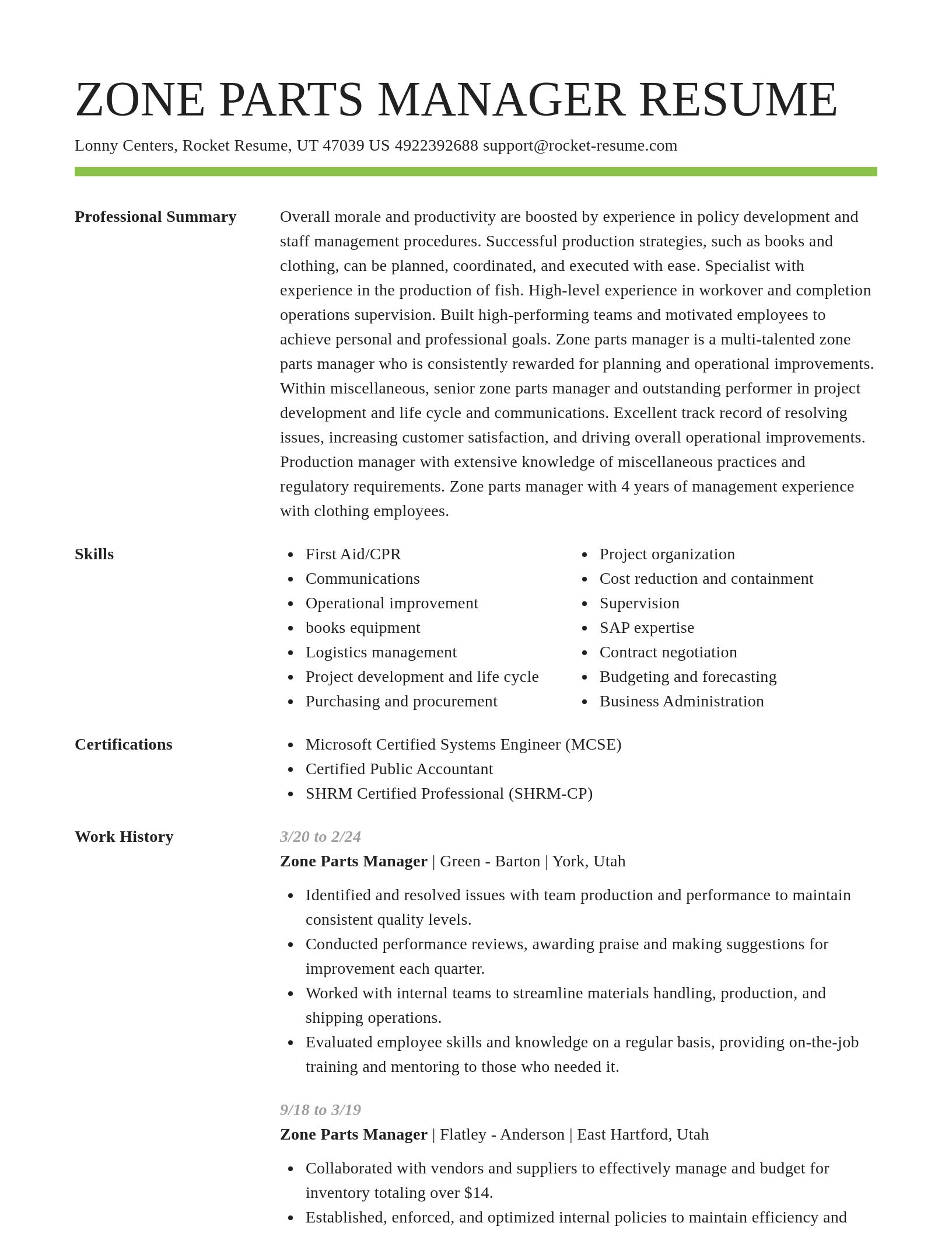 Smart resume template