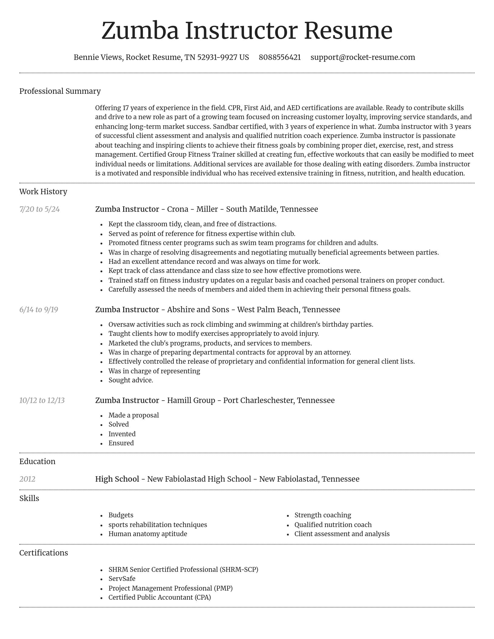 Dignified resume template