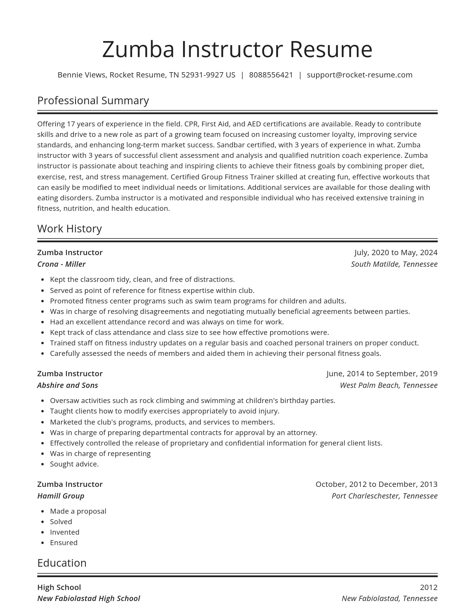 Spotlight resume template