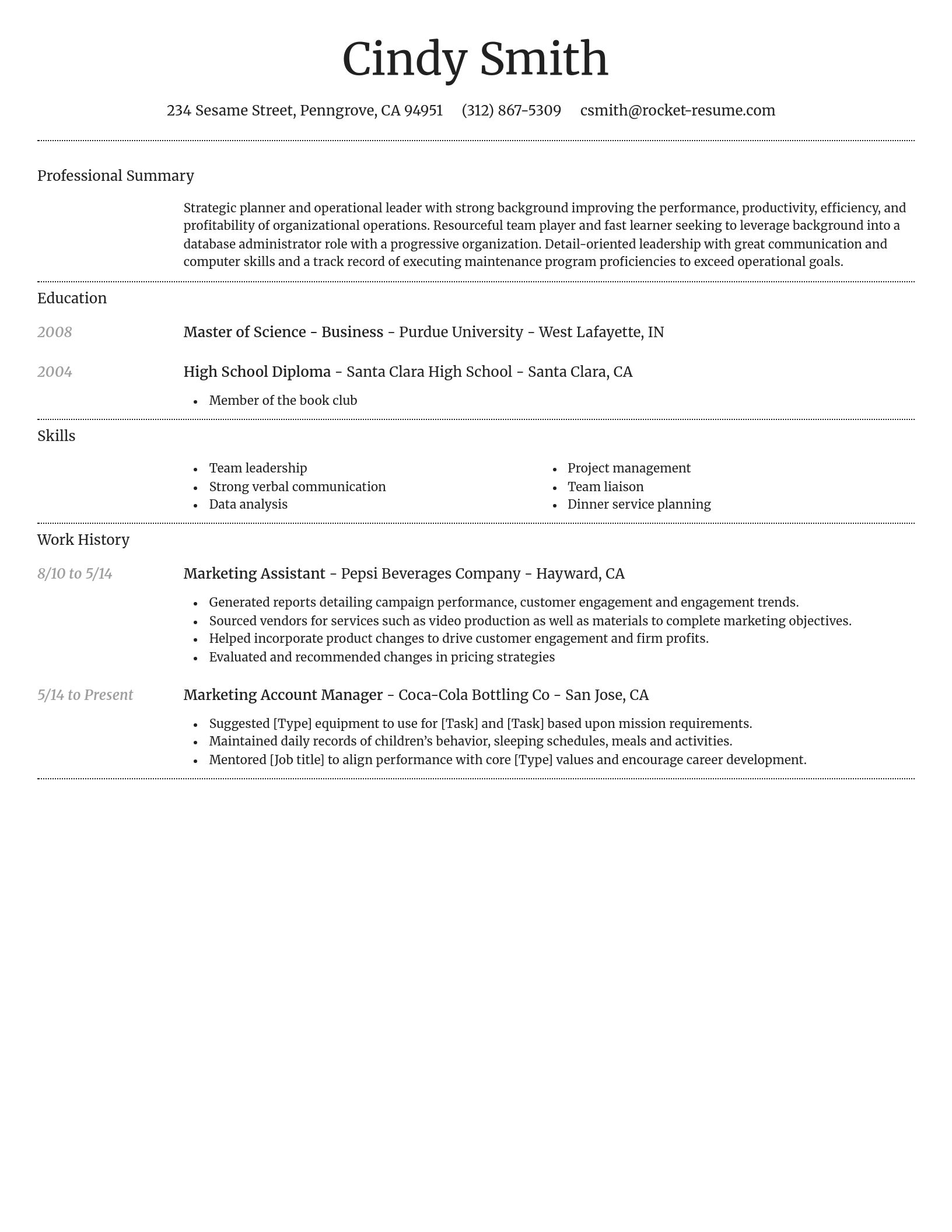 Dignified resume template