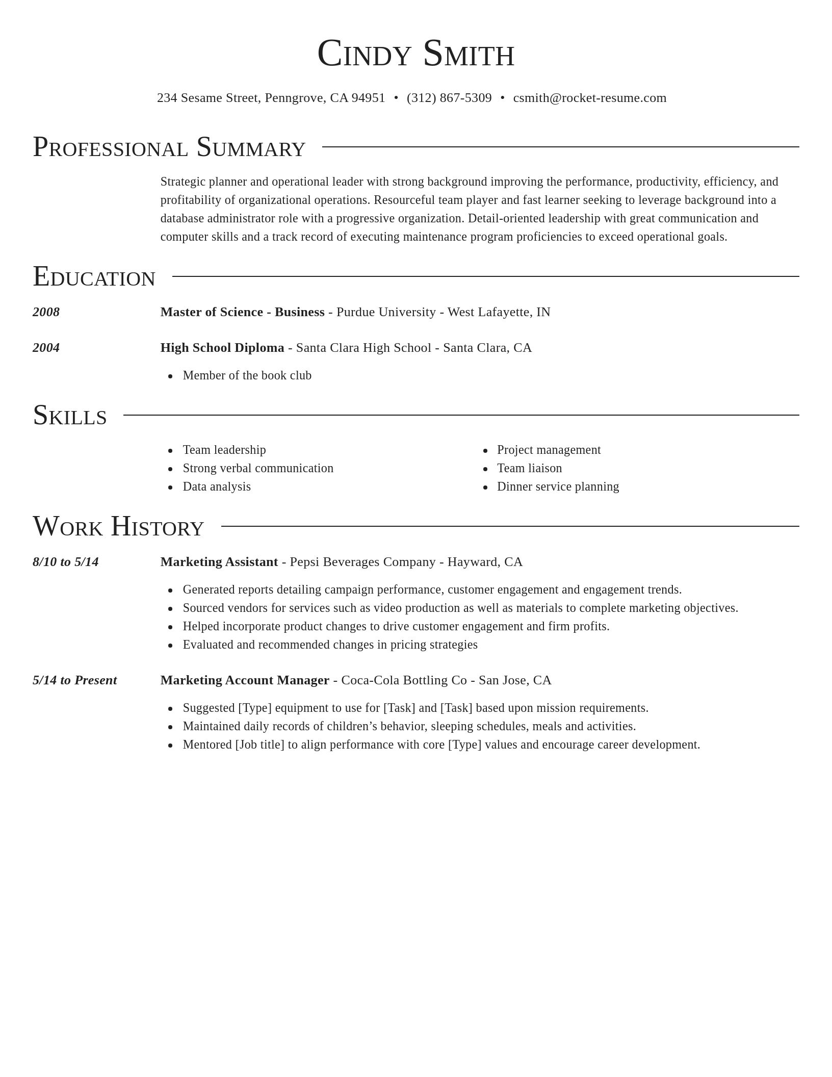 Director resume template