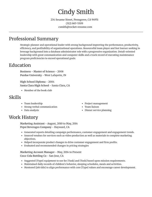 Focal Point resume template
